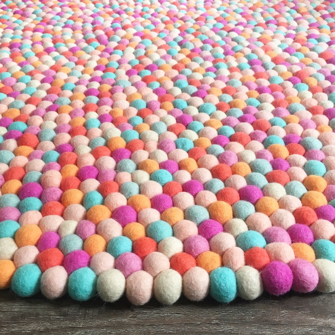 Ball Rug Nursery Rug | Tropico | Free Shipping | Felt Ball Rug | Nursery Decor ...