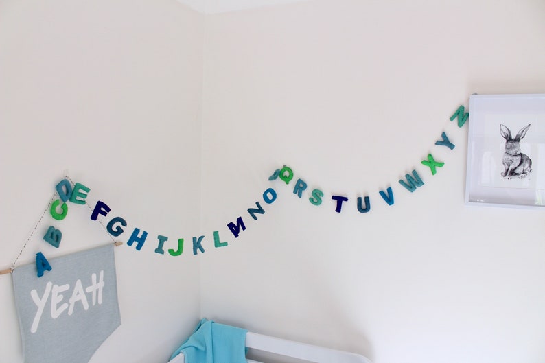 Alphabet Garland Letter Garland Felt Alphabet Kids Etsy