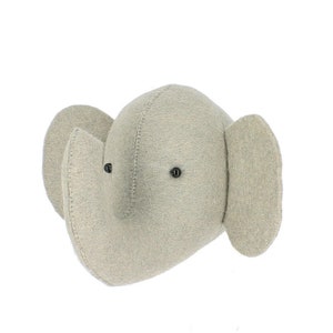 Felt Elephant Head | Stuffed Elephant Head | Kids Room Head | Kids Animal Head | Noah’s Ark | Neutral | Small Elephant