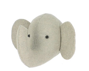 Felt Elephant Head | Stuffed Elephant Head | Kids Room Head | Kids Animal Head | Noah’s Ark | Neutral | Small Elephant