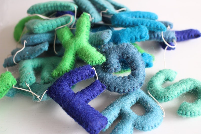 Alphabet Garland Letter Garland Felt Alphabet Kids Etsy