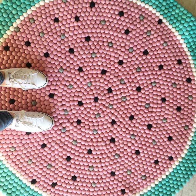 Nursery Rug Custom Design Free Shipping Felt Ball Rug Etsy