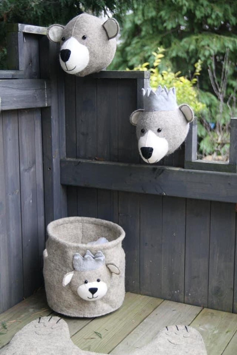 Bear Bear Head Kids Animal Head Animal Head Wall Decor Etsy