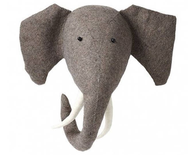 Large Felt Elephant Head | Stuffed Elephant Head | Kids Room Head | Kids Animal Head