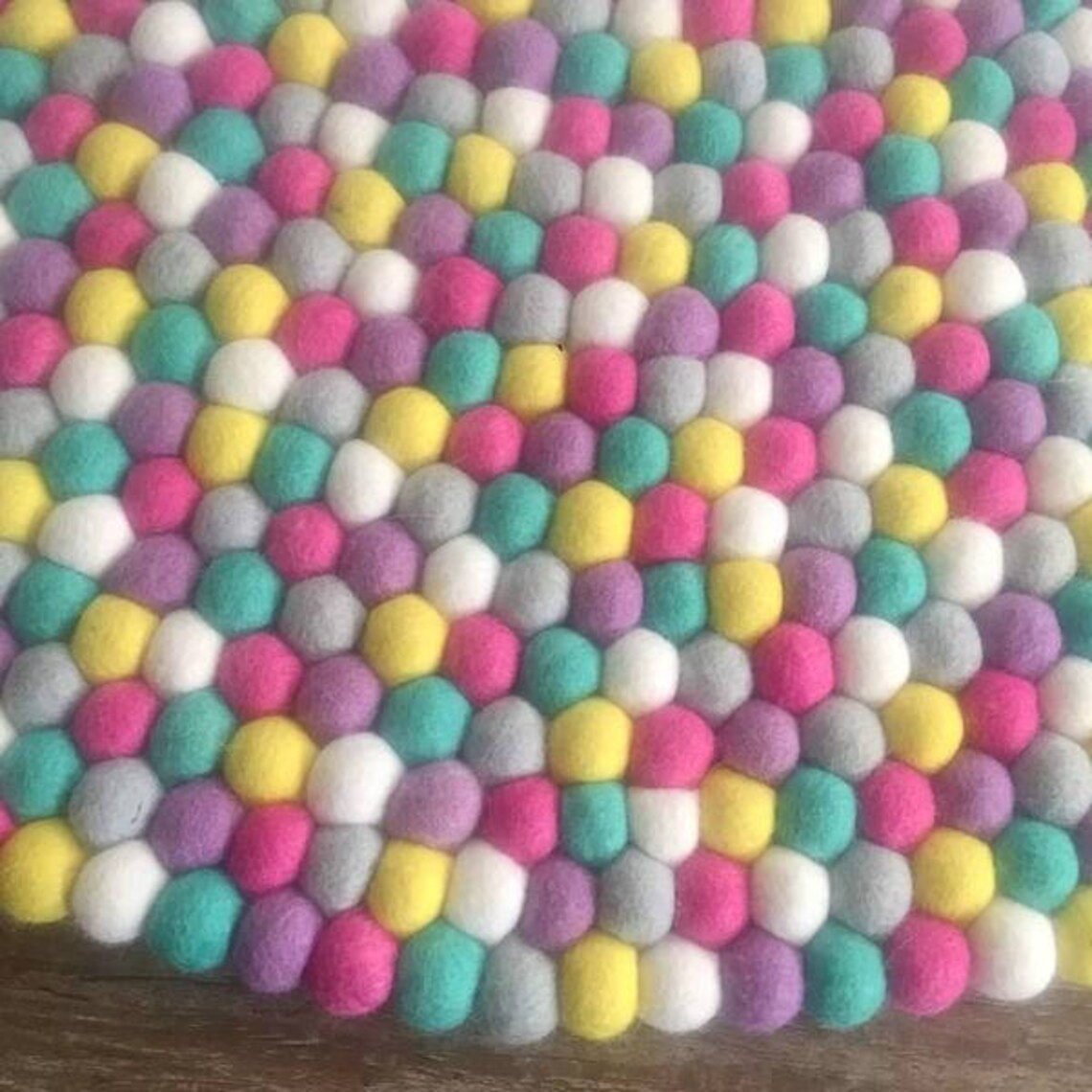 Wool Rug Candy Nursery Rug | Popping Candy | Free Shipping | Felt Ball Rug | Nursery ...