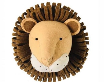 Large Felt Lion | Stuffed Lion Head | Kids Room Head | Kids Animal Head
