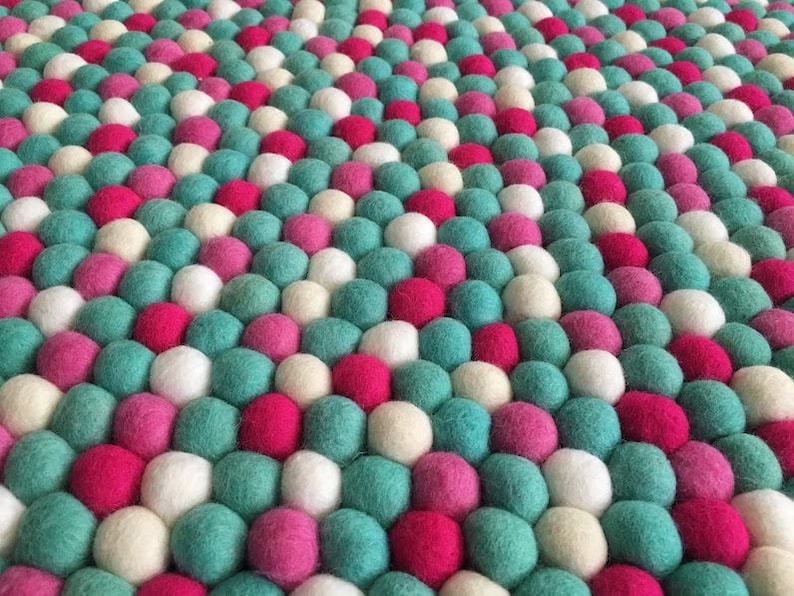 Nursery Rug Custom Design Free Shipping Felt Ball Rug Etsy