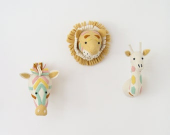 Pastel Zebra | Stuffed Zebra | Kids Room  | Kids Animal Head | ZEBRA