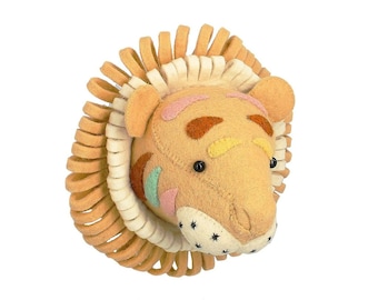 Felt Pastel Tiger | Stuffed Tiger Head | Kids Room Head | Kids Animal Head | Mini Tiger