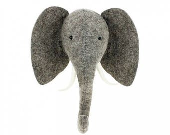 Felt Elephant Head | Stuffed Elephant Head | Kids Room Head | Kids Animal Head
