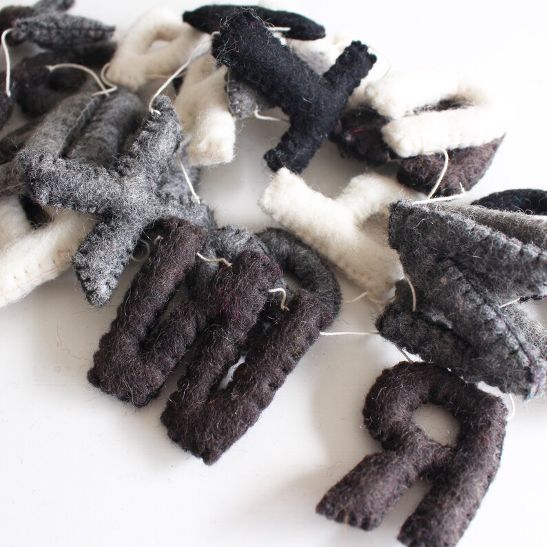Alphabet Garland Letter Garland Kids Garland Monochrome Etsy