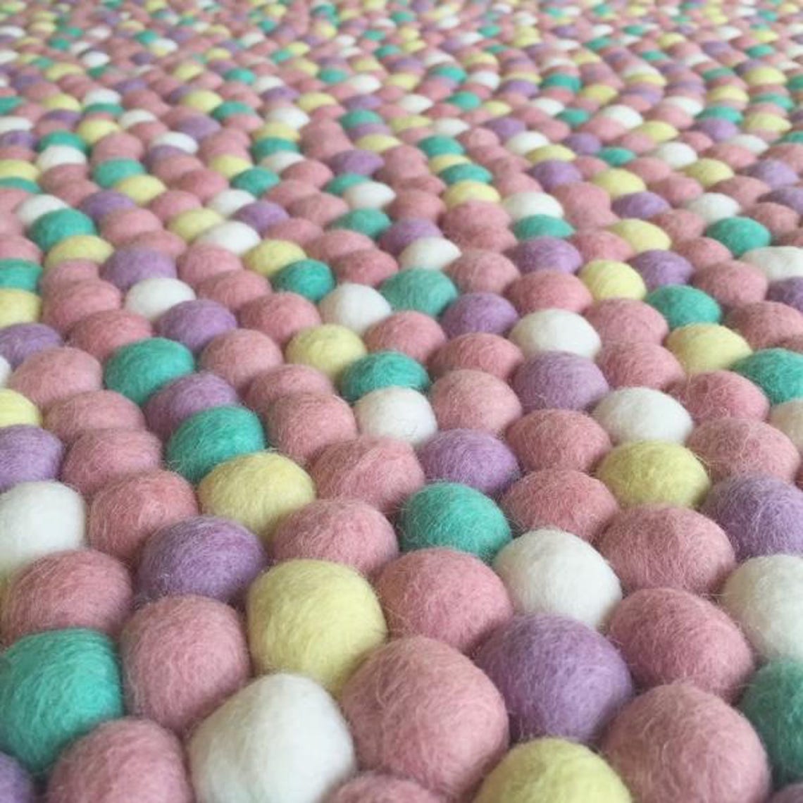 Puff Ball Rug Powder Puff | Autumn Love | Free Shipping | Felt Ball Rug | Nursery ...