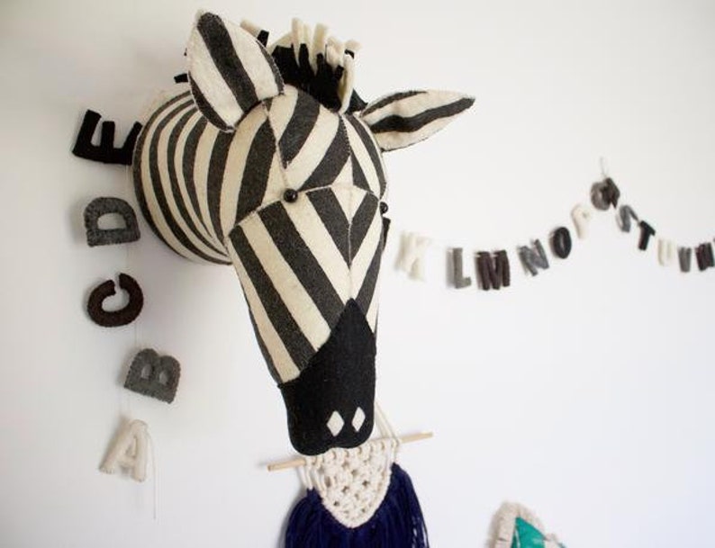 stuffed zebra head
