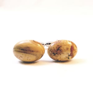 Gemelos piedra jaspe del cuadro / joyería de la piedra / amarillo gemelos piedra jaspe natural piedras preciosas gemelos / gemelos de hombre / regalos del novio