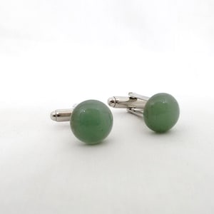 Green Aventurine Cufflinks/ Green Quartz Jewelry/ Green Cufflinks/ Natural Gemstones Cufflinks/ Mens Cufflinks/ Grooms Gifts/ Wedding