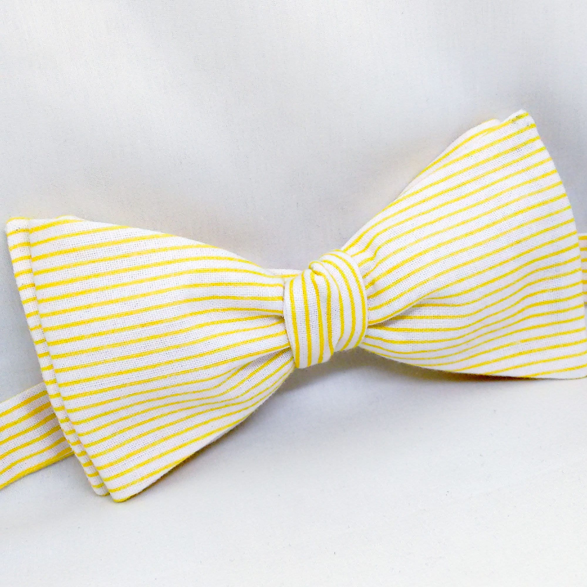 Yellow Stripes Bow Tie/ Mens Bow Tie/ Groomsmen Bow Tie/ Self Etsy
