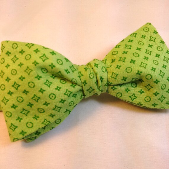 Green Monogram Bow Tie