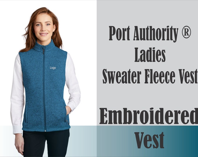 Personalized Gift, Custom Vest, Monogrammed, Personalized, Embroidered Gifts, Embroidered, L236 Port Authority ® Ladies Sweater Fleece Vest