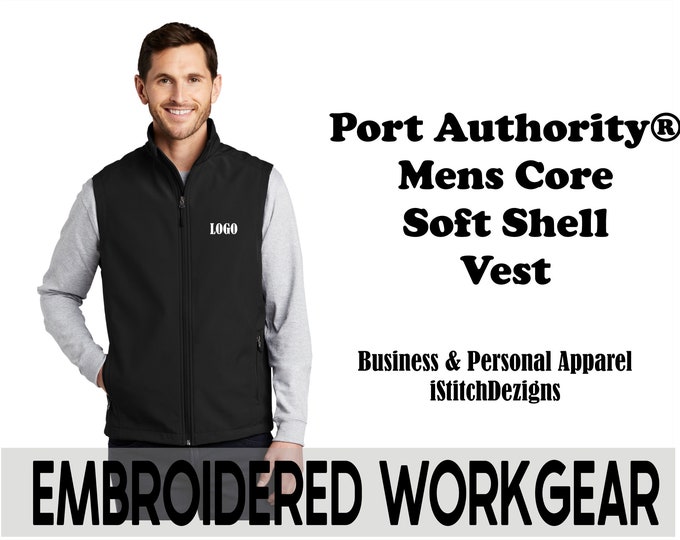 Personalized Gift, Custom Vest, Monogrammed, Personalized, Vest, Embroidered Gifts, Embroidered, Men's Core Soft Shell Vest, Gift For Him.