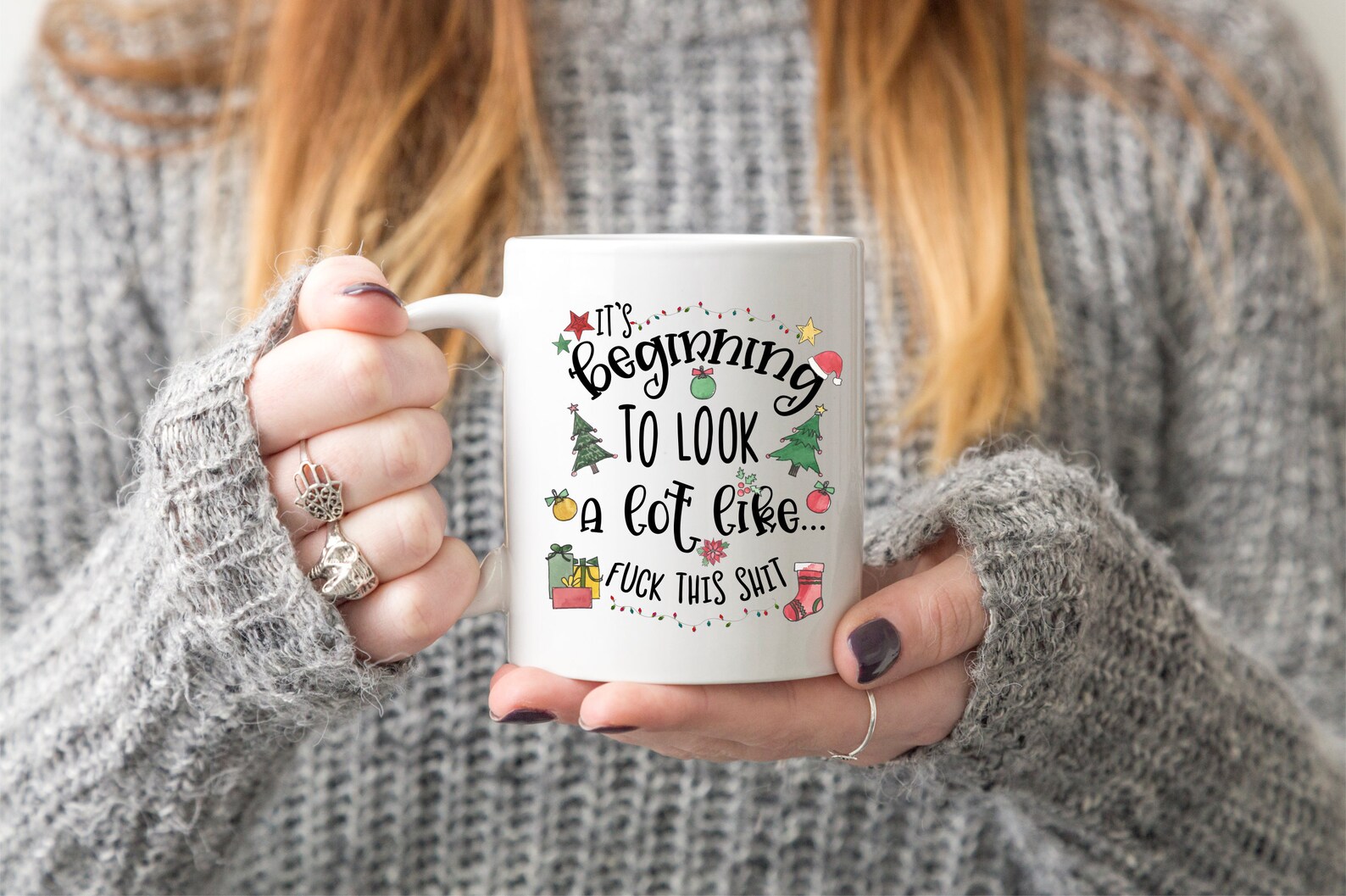 Es fängt an Weihnachtsbecher Fick diese Scheiße lustige Etsy