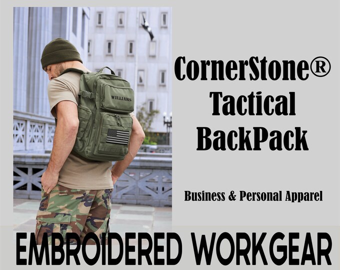 CornerStone® Tactical Backpack, Embroidered Logo, Monogrammed Bag, Personalized Gift, Embroidered Gifts.