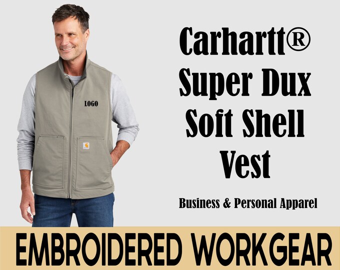 Vest, Personalized Gift, Super Dux, Soft Shell Vest,  Custom With Embroidery - Logo, Company Name, Employee Name.