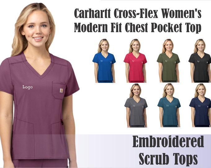 Carhartt, Nurse Tops, Nurse Shirt, Medical Scrubs, Ladies Scrubs, Women's Scrubs, Carhartt Embroidered, Embroidered, istitchdezigns.