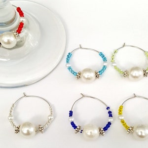 6 Wine glass Charms,  Wine Charms, Hostess Gift, Wine Lover Gift, Wine Accessories, Wine Charm