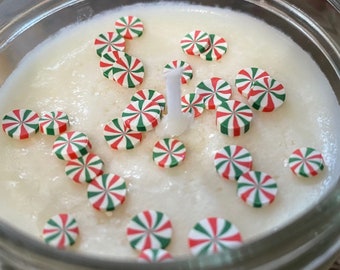Peppermint Glittery! Candles Handpoured Christmas Candles Homemade Candle