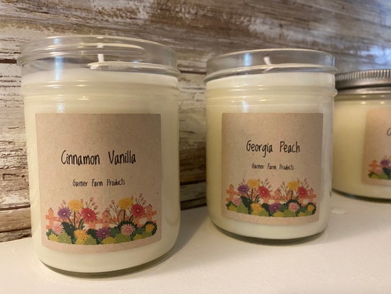 Homemade Soy Scented Candles Soy Candles Wood Wick Soy Candles Hand poured Candles Homemade Candles Scents Cotton Wicks Christmas Gifts Fall