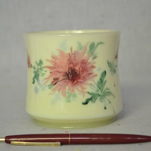 Custard Glass Vase with flowers