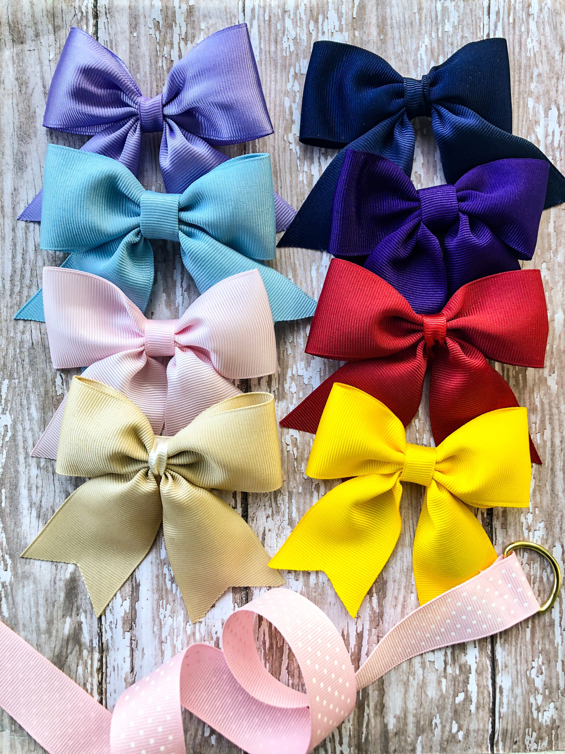 8 pcs medium toddler hair bows assorted colors girl hair Etsy