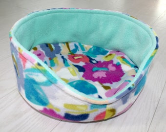 Custom Print CUDDLE CUP, Anti Pill Fleece Small Animal Bed, Removable Pad