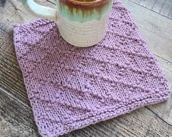BREIEN PATROON - Het Facet Vaatdoek//vaatdoek patroon, washandje, breipatroon, vaatdoek, spa doek, katoen, gebreide vaatdoek, diamant