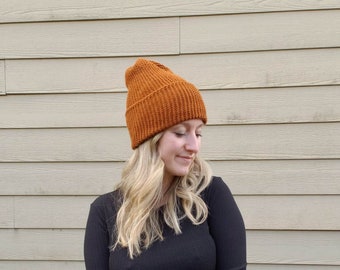 KNITTING PATTERN - The DK Coast to Coast Beanie // knit beanie, faux fur pom-pom, winter beanie, wool hat, knit toque, bulky weight