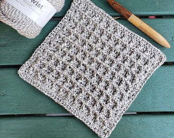 CROCHET PATTERN - The Waffley Cute Dishcloth // dishcloth pattern, washcloth, waffle stitch, crochet pattern, dishcloth, spa cloth, cotton