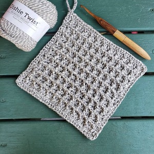 CROCHET PATTERN The Waffley Cute Dishcloth // dishcloth pattern, washcloth, waffle stitch, crochet pattern, dishcloth, spa cloth, cotton image 1