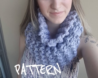 KNITTING PATTERN - The Cadboro Cowl //Chunky knit cowl, knit scarf, cozy winter cowl, knitted cowl pattern, infinity scarf, warm scarf