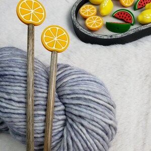 Fruit Stitch Stopper Set Knitting Tool Needle Stopper Accessory Maker Tool Craft Supplies Lemon, Lime, Orange, Grapefruit image 8