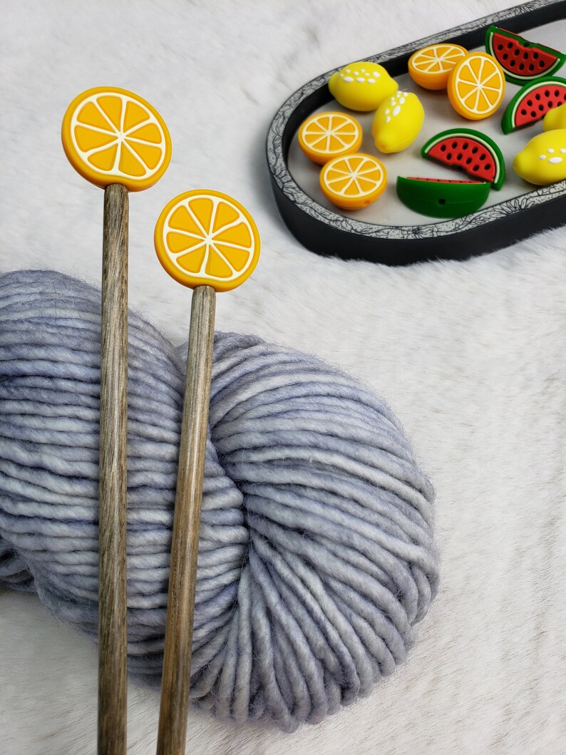 Fruit Stitch Stopper Set Knitting Tool Needle Stopper Accessory Maker Tool Craft Supplies Lemon, Lime, Orange, Grapefruit image 8
