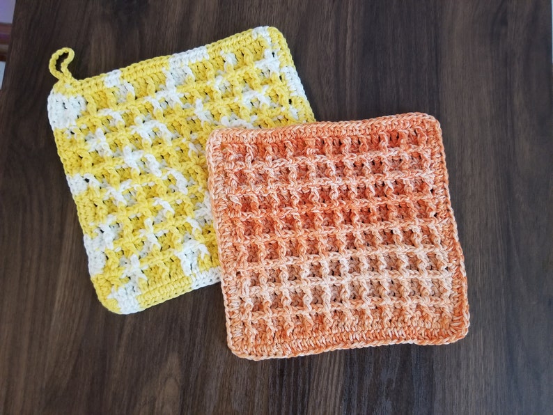 CROCHET PATTERN The Waffley Cute Dishcloth // dishcloth pattern, washcloth, waffle stitch, crochet pattern, dishcloth, spa cloth, cotton image 10