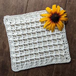 CROCHET PATTERN The Waffley Cute Dishcloth // dishcloth pattern, washcloth, waffle stitch, crochet pattern, dishcloth, spa cloth, cotton image 8