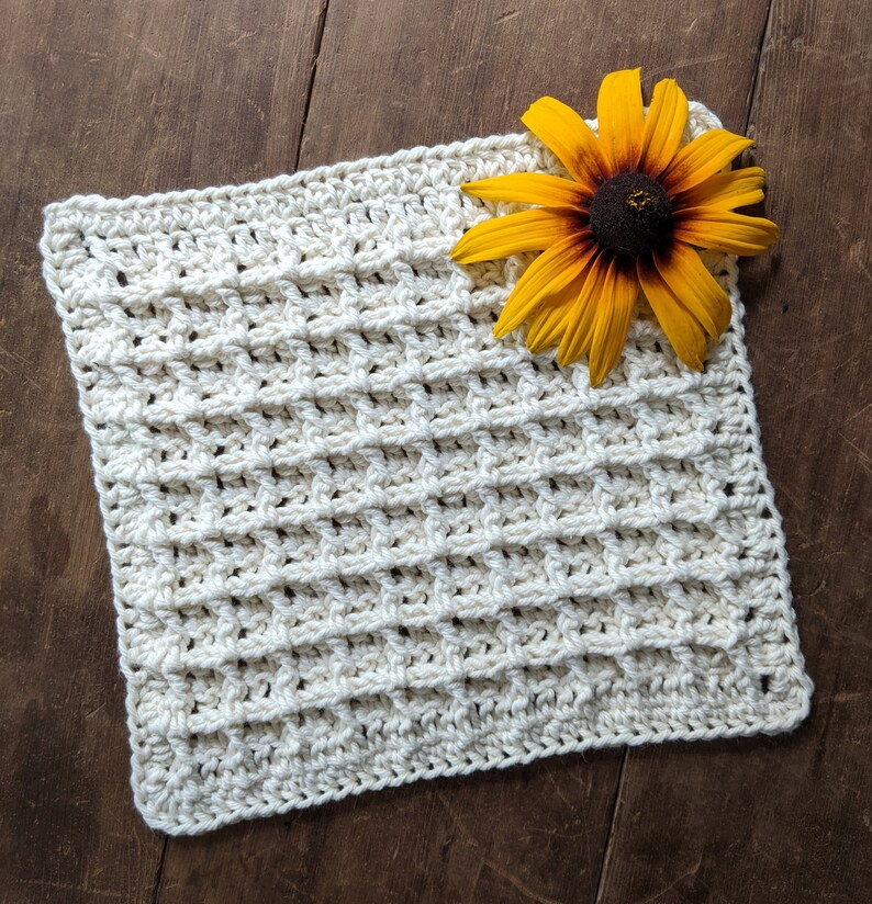 CROCHET PATTERN The Waffley Cute Dishcloth // dishcloth pattern, washcloth, waffle stitch, crochet pattern, dishcloth, spa cloth, cotton image 8