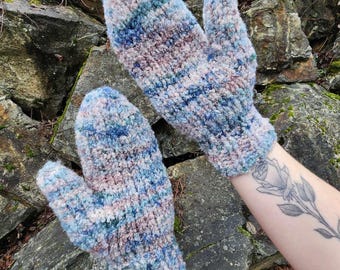 The Snow Bunny Mittens - KNITTING PATTERN // knit mitten pattern, women, men, unisex, knitting, mittens, textured mitten, cozy mitts, fuzzy