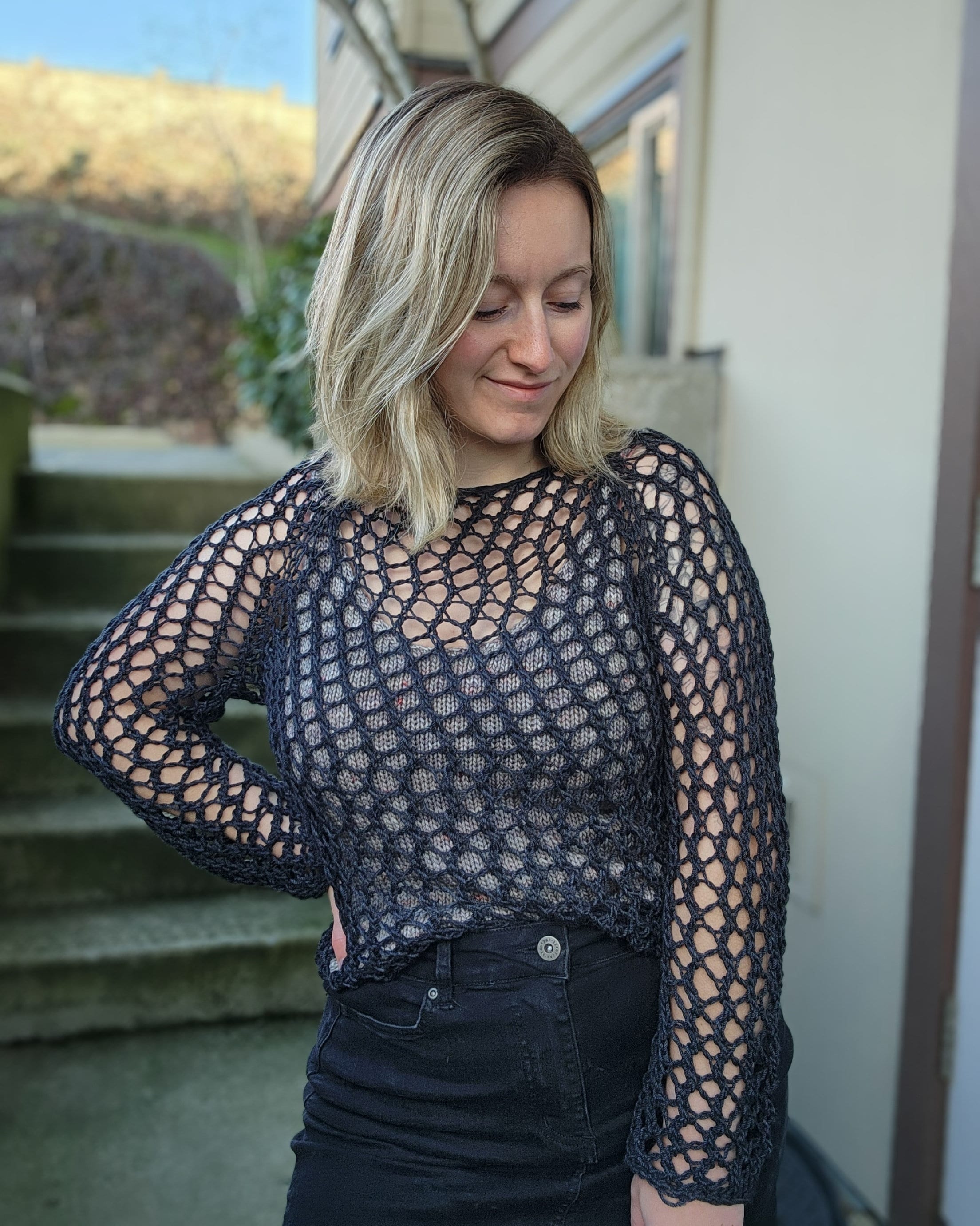 KNITTING PATTERN - the Mosh Pit Mesh Top // Knit Mesh Top Pattern