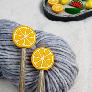 Fruit Stitch Stopper Set Knitting Tool Needle Stopper Accessory Maker Tool Craft Supplies Lemon, Lime, Orange, Grapefruit image 7