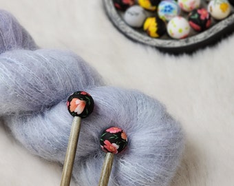 Floral/Abstract Round Stitch Stopper Set | Knitting Tool | Needle Stopper | Accessory | Maker Tool | Craft Supplies | Point Protector