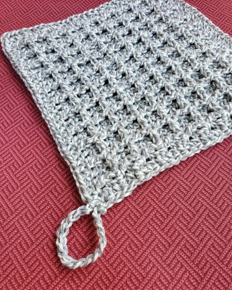 CROCHET PATTERN The Waffley Cute Dishcloth // dishcloth pattern, washcloth, waffle stitch, crochet pattern, dishcloth, spa cloth, cotton image 3