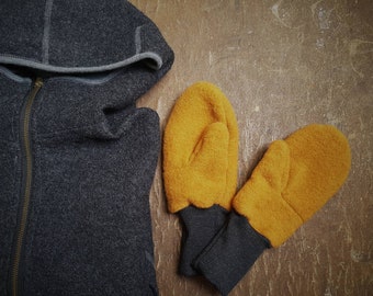 Organic women's winter gloves wool mittens - natural fashion