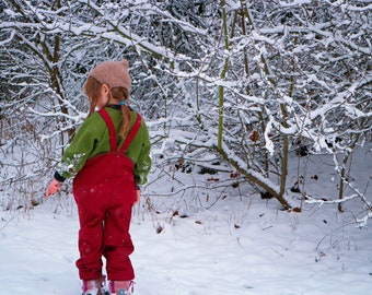 Organic children's winter dungarees / snow pants / ski pants girls, boys 98-128, snowsuit, winter clothing, winter pants,